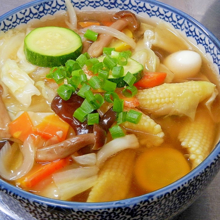 夏の野菜の八宝菜☆ラーメン